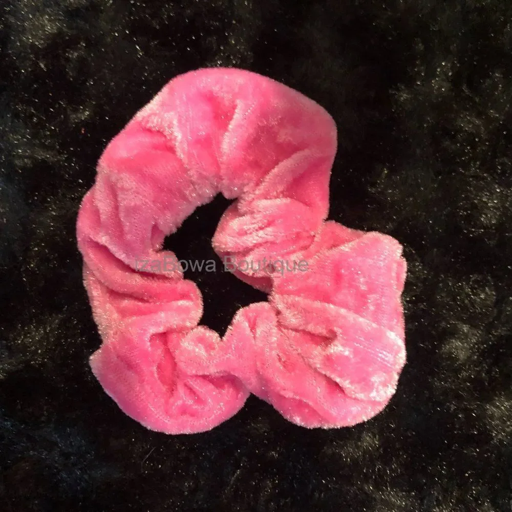Bubblegum Velvet Scrunchie   (kids)  SC2667  Handmade NWT Boutique